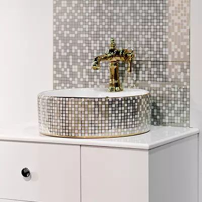 pattern coated washbasin